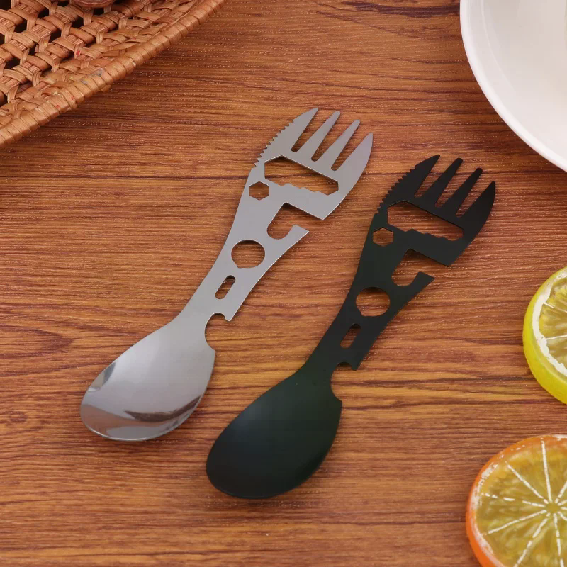 Bamboo Cutlery Travel - 1/5Pcs 10 In 1 Camping Utensils