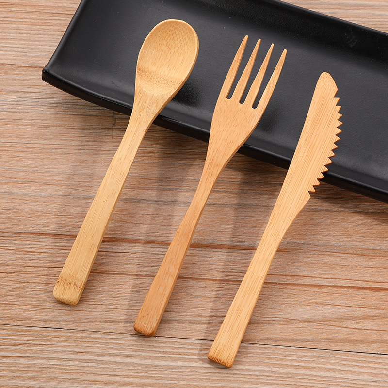 3pcs/set Bamboo Cutlery Set wi - Bamboo Cutlery Travel recensione e prezzo