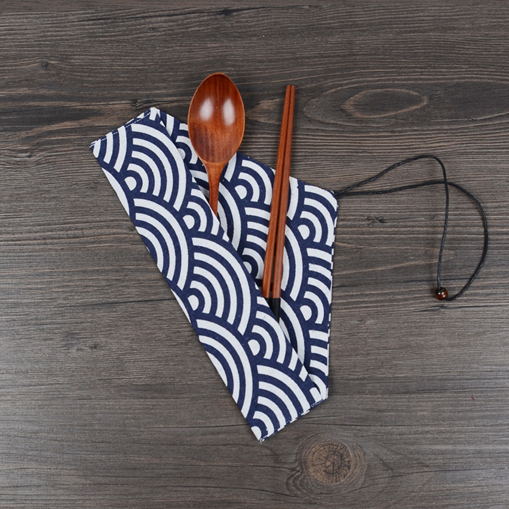 Portable Cutlery Bag Reusable  - Bamboo Cutlery Travel recensione e prezzo