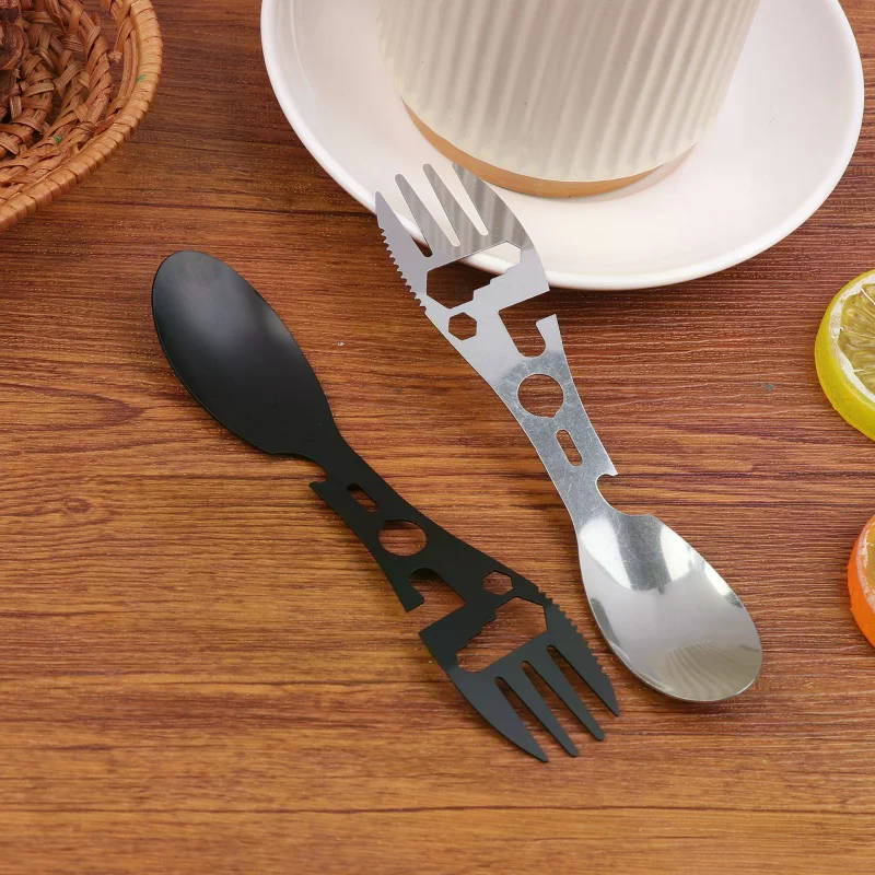 1/5Pcs 10 In 1 Camping Utensil - Bamboo Cutlery Travel recensione e prezzo