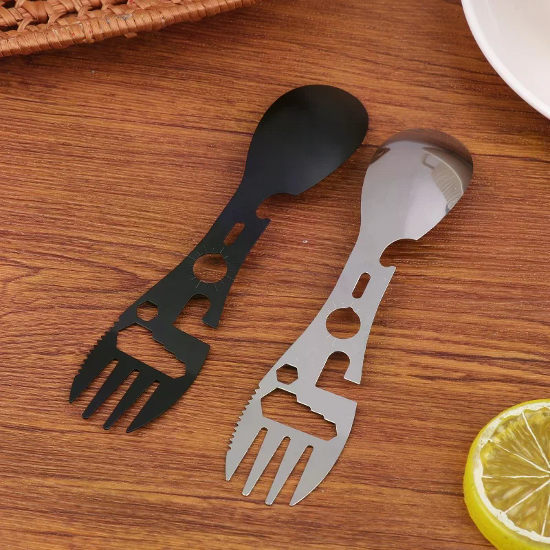 1/5Pcs 10 In 1 Camping Utensil - Bamboo Cutlery Travel recensione e prezzo