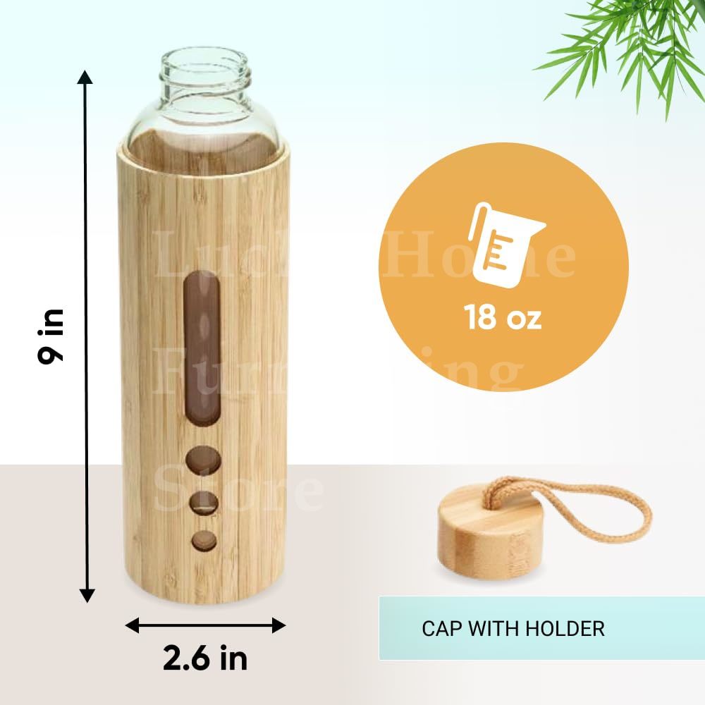 550ML Borosilicate Glass Water - Bamboo Cutlery Travel recensione e prezzo