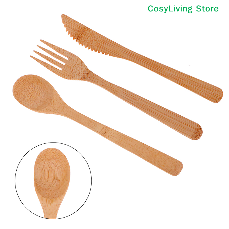 1Set Fork Cutter Spoon Reusabl - Bamboo Cutlery Travel recensione e prezzo