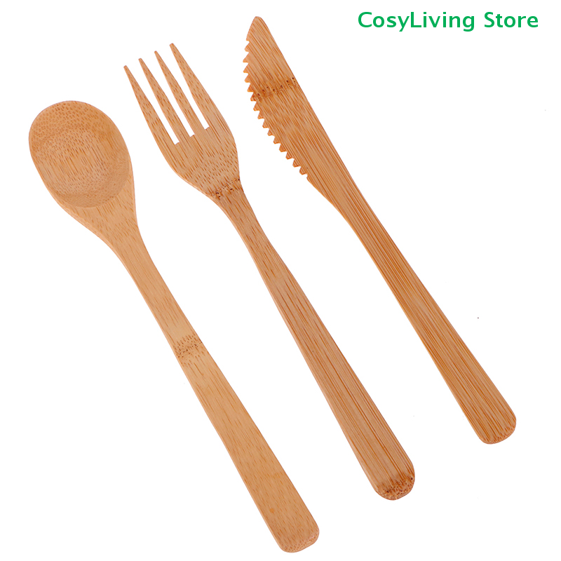 1Set Fork Cutter Spoon Reusabl - Bamboo Cutlery Travel recensione e prezzo