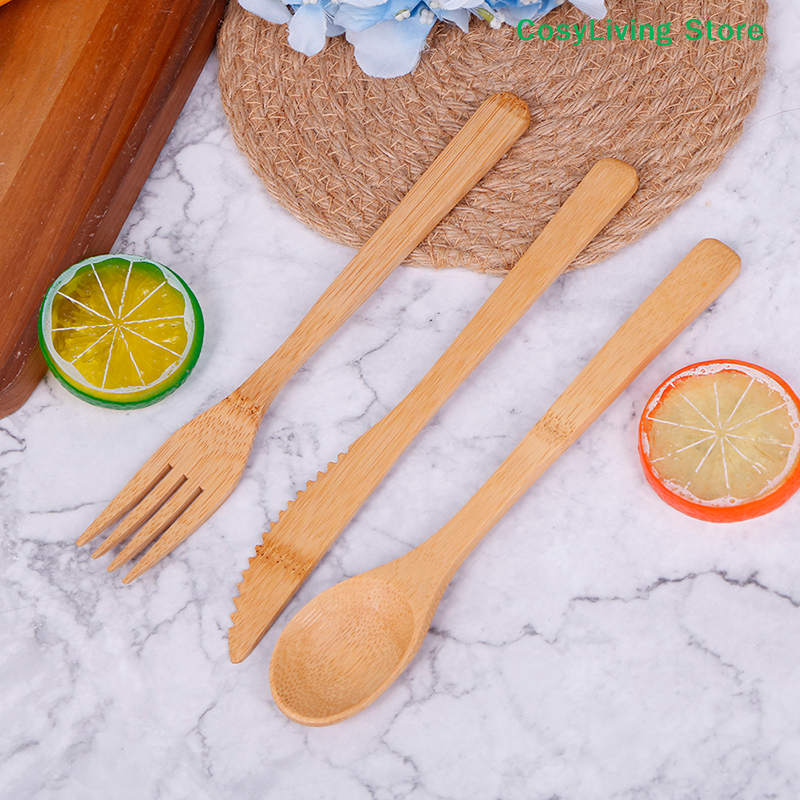 1Set Fork Cutter Spoon Reusabl - Bamboo Cutlery Travel recensione e prezzo